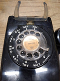 Vtg 1981 ITT Wall Mount Black Rotary Dial Telephone Model 554 Dial Works