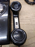 Vtg 1981 ITT Wall Mount Black Rotary Dial Telephone Model 554 Dial Works
