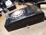 Vtg 1981 ITT Wall Mount Black Rotary Dial Telephone Model 554 Dial Works