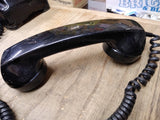 Vtg 1981 ITT Wall Mount Black Rotary Dial Telephone Model 554 Dial Works