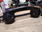 Vtg 1981 ITT Wall Mount Black Rotary Dial Telephone Model 554 Dial Works