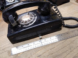 Vtg 1981 ITT Wall Mount Black Rotary Dial Telephone Model 554 Dial Works