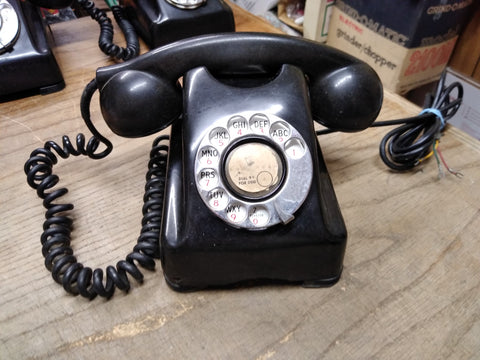 Vtg Kellogg Desktop Black Rotary Dial Telephone Parts Repair Lot 1000 Series