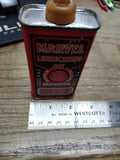 Vtg Marvel Lubricating Oil Super Blend 4 Ounce Can with Red Cap