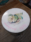 Vtg Biscuit Tin Designed By Louise Carling Green Apples 8 Inch Made In England!