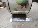 Vtg Biscuit Tin Designed By Louise Carling Green Apples 8 Inch Made In England!