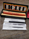 Vtg 2 Pc Parker Advertising Pen Lot Big Red Felt International Jotter Ball Point