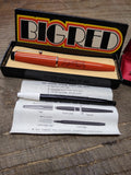 Vtg 2 Pc Parker Advertising Pen Lot Big Red Felt International Jotter Ball Point