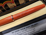 Vtg 2 Pc Parker Advertising Pen Lot Big Red Felt International Jotter Ball Point