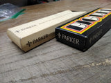 Vtg 2 Pc Parker Advertising Pen Lot Big Red Felt International Jotter Ball Point