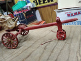 Vtg Cast Iron Toy Horse Drawn Fire Wagon Truck w/Hose Reel Arcade Hubley Type