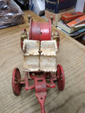 Vtg Cast Iron Toy Horse Drawn Fire Wagon Truck w/Hose Reel Arcade Hubley Type