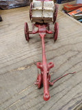 Vtg Cast Iron Toy Horse Drawn Fire Wagon Truck w/Hose Reel Arcade Hubley Type