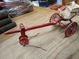 Vtg Cast Iron Toy Horse Drawn Fire Wagon Truck w/Hose Reel Arcade Hubley Type