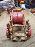 Vtg Cast Iron Toy Horse Drawn Fire Wagon Truck w/Hose Reel Arcade Hubley Type