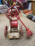 Vtg Cast Iron Toy Horse Drawn Fire Wagon Truck w/Hose Reel Arcade Hubley Type