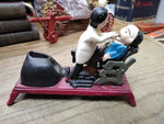 Vtg Working Painted Cast Iron Mechanical Coin Bank Dentist Pulling Tooth