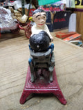 Vtg Working Painted Cast Iron Mechanical Coin Bank Dentist Pulling Tooth