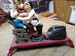 Vtg Working Painted Cast Iron Mechanical Coin Bank Dentist Pulling Tooth