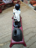 Vtg Working Painted Cast Iron Mechanical Coin Bank Dentist Pulling Tooth