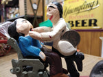 Vtg Working Painted Cast Iron Mechanical Coin Bank Dentist Pulling Tooth
