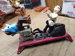 Vtg Working Painted Cast Iron Mechanical Coin Bank Dentist Pulling Tooth