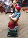 Vtg Painted Cast Iron Mechanical Coin Bank Hometown Battery Baseball Players