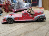 Vtg Die Cast Hubley Kiddie Toy #473 Fire Ladder Truck with Driver Made In USA!