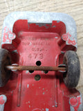 Vtg Die Cast Hubley Kiddie Toy #473 Fire Ladder Truck with Driver Made In USA!