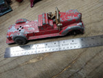 Vtg Die Cast Hubley Kiddie Toy #473 Fire Ladder Truck with Driver Made In USA!