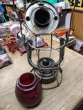Vtg 1920s Dietz Vesta P.&L.E.R.R Pittsburgh Lake Erie Railroad Red Lens Lantern