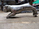 Vtg Rare 1930's Mack Truck Leaping Bull Dog Chrome Pin Back Ears Hood Ornament!