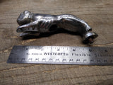 Vtg Rare 1930's Mack Truck Leaping Bull Dog Chrome Pin Back Ears Hood Ornament!