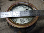 Vtg Ashcroft New York Brass 0-200 PSI Steam Pressure Gauge Steampunk