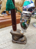 Vtg Bavarian Hunters Tobacco Pipe Rain Cover Porcelain Bowl Cherry Stem Germany!