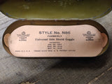 Vtg Wilson Yellow Round Lens Side Shield Goggles #N86 Safety Glasses 1918 w/Case