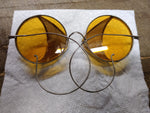 Vtg Wilson Yellow Round Lens Side Shield Goggles #N86 Safety Glasses 1918 w/Case