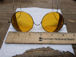Vtg Wilson Yellow Round Lens Side Shield Goggles #N86 Safety Glasses 1918 w/Case