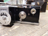 Vtg Argus Brick C3 Range Finder 35mm Camera 50mm f 3.5 Lens Shutter Works Case