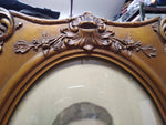 1917 Antique Curved Convex Glass Fancy Picture Frame Marine 25"x19" w/Provenance