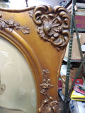 1917 Antique Curved Convex Glass Fancy Picture Frame Marine 25"x19" w/Provenance