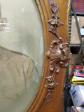 1917 Antique Curved Convex Glass Fancy Picture Frame Marine 25"x19" w/Provenance