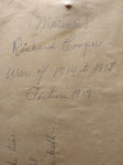 1917 Antique Curved Convex Glass Fancy Picture Frame Marine 25"x19" w/Provenance