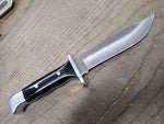 Vtg Buck #124 Frontiersman 7" Fixed Blade Bowie Hunting Fight Knife Micarta Grip