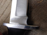 Vtg Buck #124 Frontiersman 7" Fixed Blade Bowie Hunting Fight Knife Micarta Grip