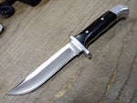 Vtg Buck #124 Frontiersman 7" Fixed Blade Bowie Hunting Fight Knife Micarta Grip