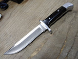 Vtg Buck #124 Frontiersman 7" Fixed Blade Bowie Hunting Fight Knife Micarta Grip