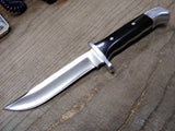 Vtg Buck #124 Frontiersman 7" Fixed Blade Bowie Hunting Fight Knife Micarta Grip