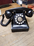 Vtg Bell System Western Electric F1 Black Rotary Desk Telephone Metal/Bakelite