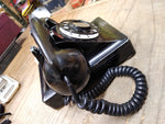 Vtg Bell System Western Electric F1 Black Rotary Desk Telephone Metal/Bakelite
